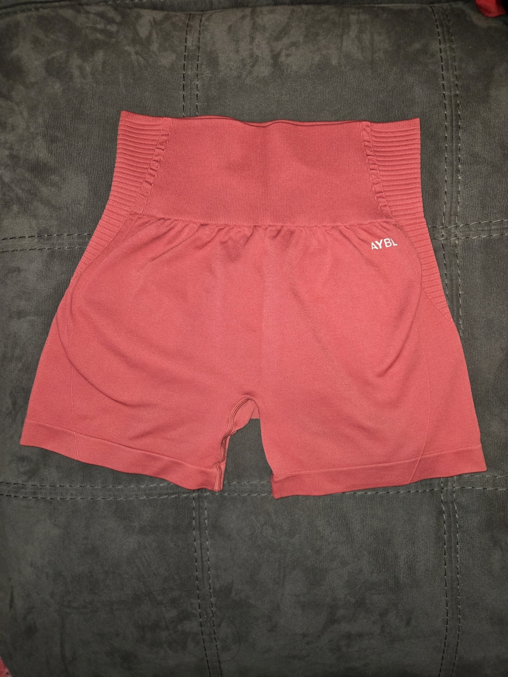 AYBL Coral Pink High-Waist Seamless Bike Shorts - Picture 1 of 3